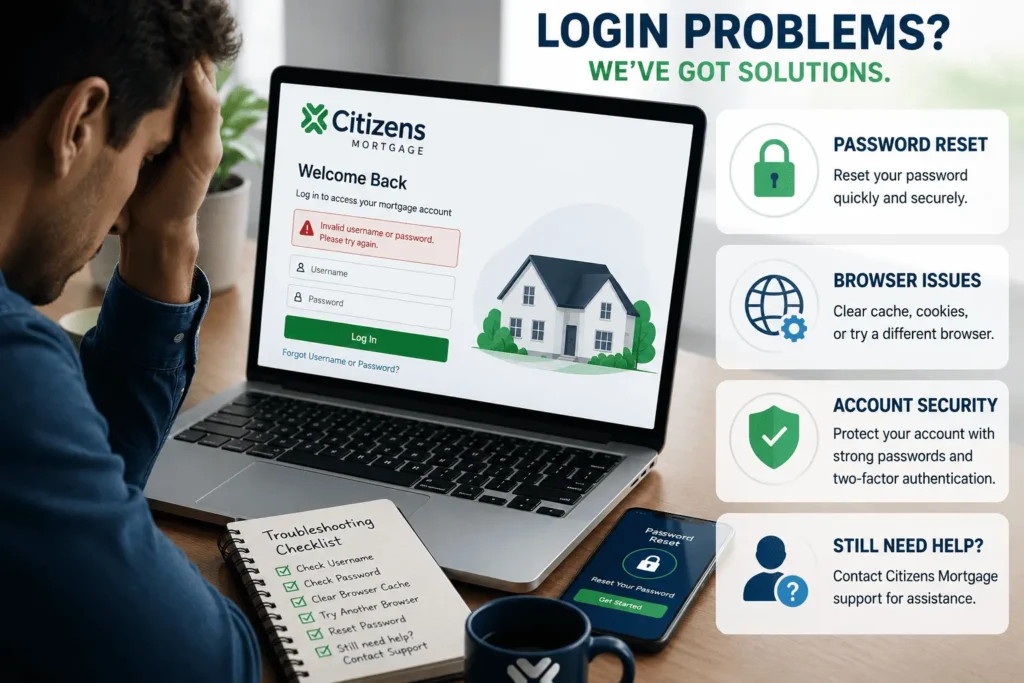 Citizens Mortgage Login troubleshooting guide for password reset, account recovery, and fixing common login issues.