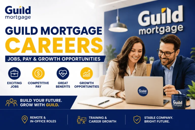 Guild Mortgage careers featured image highlighting job opportunities, employee benefits, salaries, and career advancement paths
