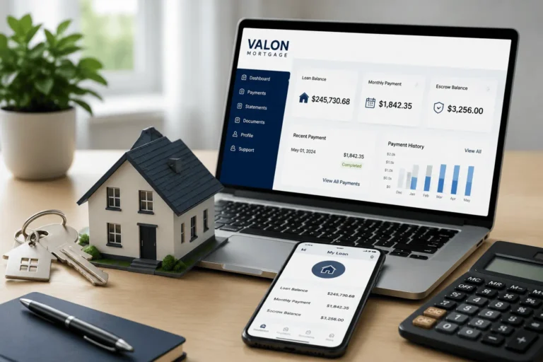 Valon Mortgage dashboard on laptop and smartphone for home loan management