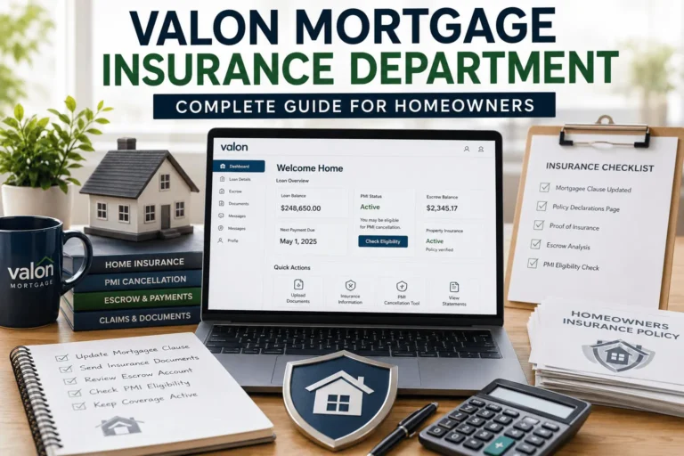 Valon Mortgage Insurance Department guide showing mortgage insurance management PMI cancellation escrow payments and homeowner policy updates
