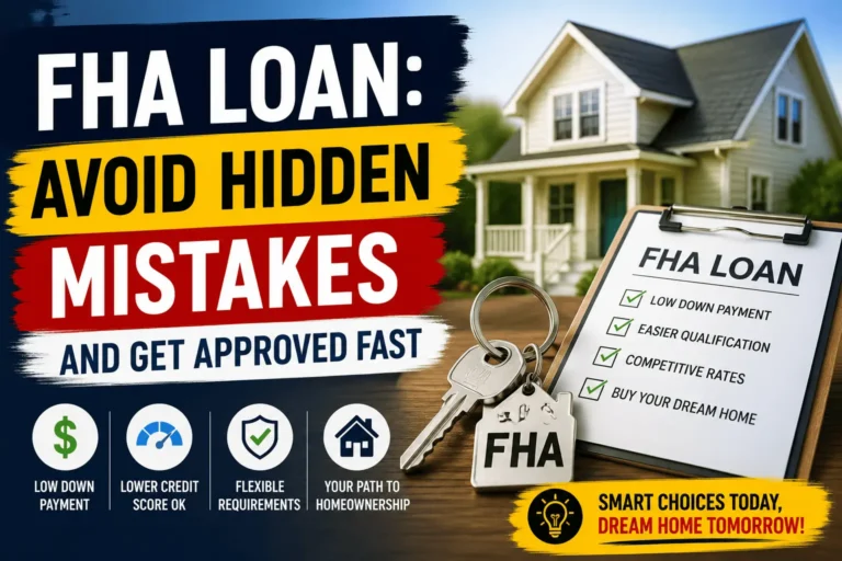 FHA loan guide explaining eligibility, approval tips, hidden mistakes, credit requirements, down payment rules, and home buying process.